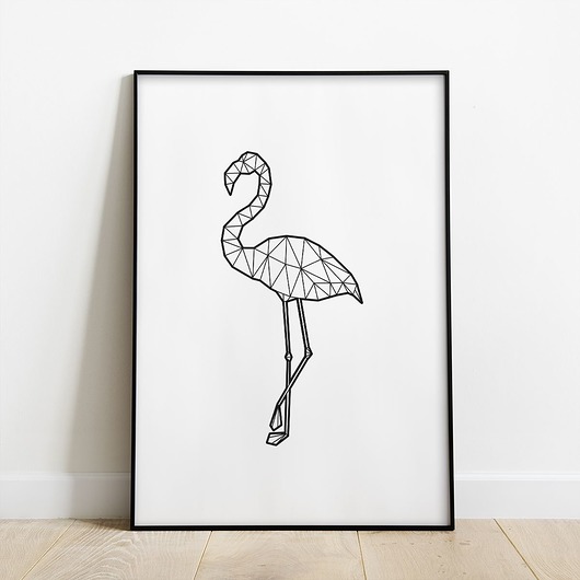 plakaty Plakat Geometryczny Flaming - kontur