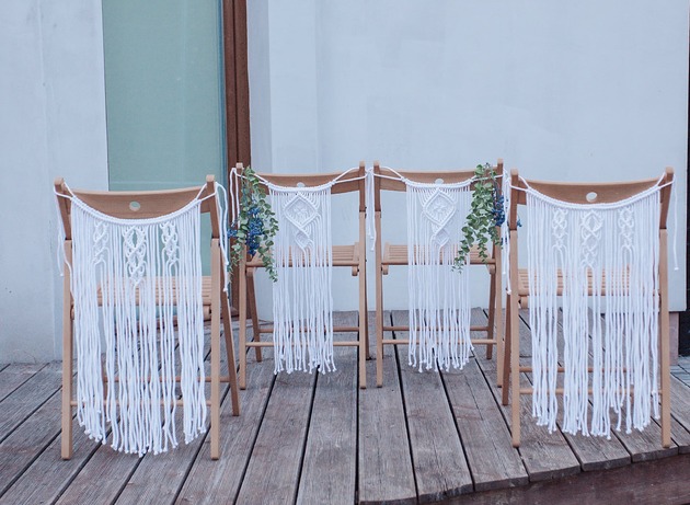 dodatki ślubne 4 makramy na krzesło - Dostępne od ręki