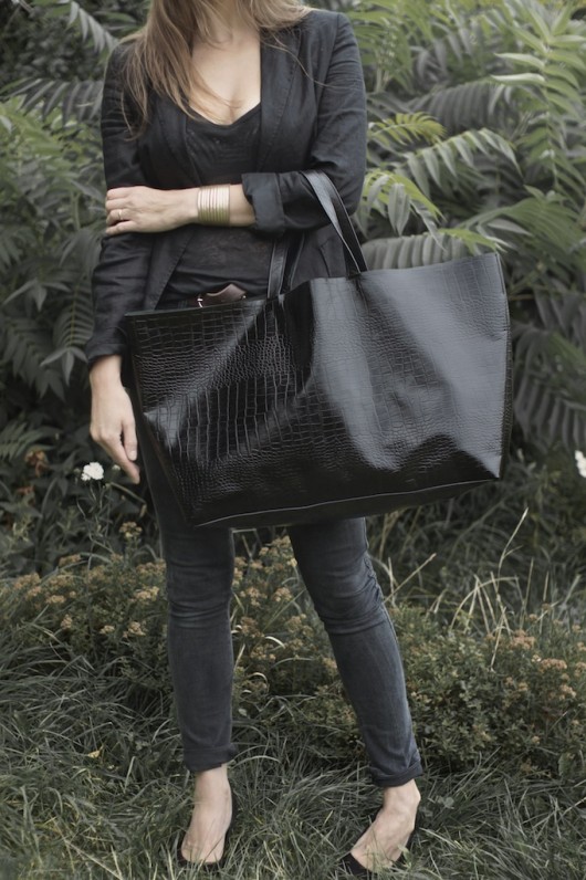 Duża tote oversized  krokodyl patkas
