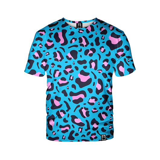 t-shirt damskie Damski T-shirt DR.CROW Leopard Blue
