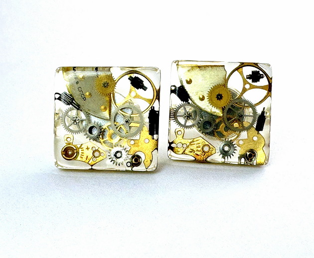 spinki do mankietów MAN'S PRECIOUS 4 - unikaotwe spinki z mechanizmami