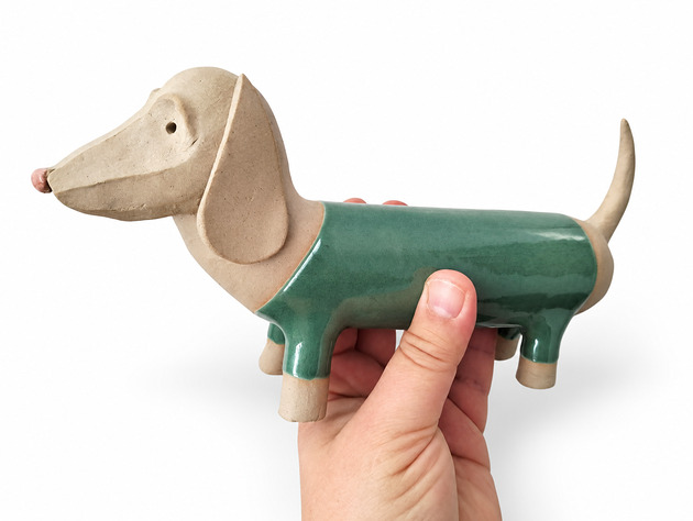 figurki i rzeźby Ceramiczny jamnik