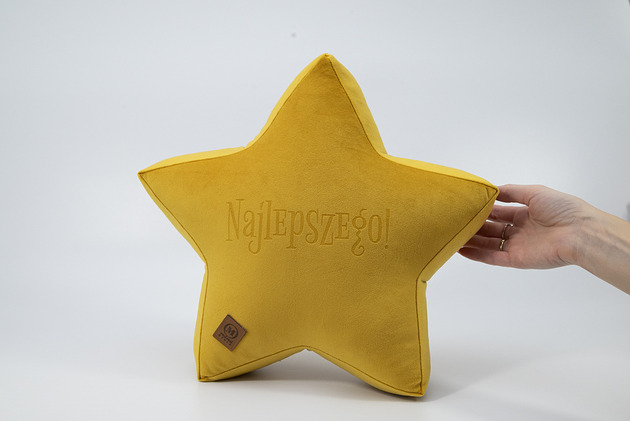 dekoracje świąteczne Poduszka dekoracyjna gwiazdka, świąteczna velvetowa - grawer NAJLEPSZEGO!