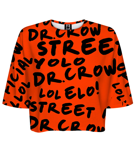 t-shirt damskie DR.CROW T-shirt Krótki CROP Dr.Crow Orange