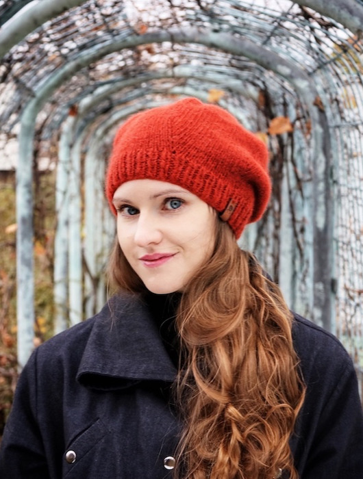 czapki damskie Ruda czapka beretowa z alpaki