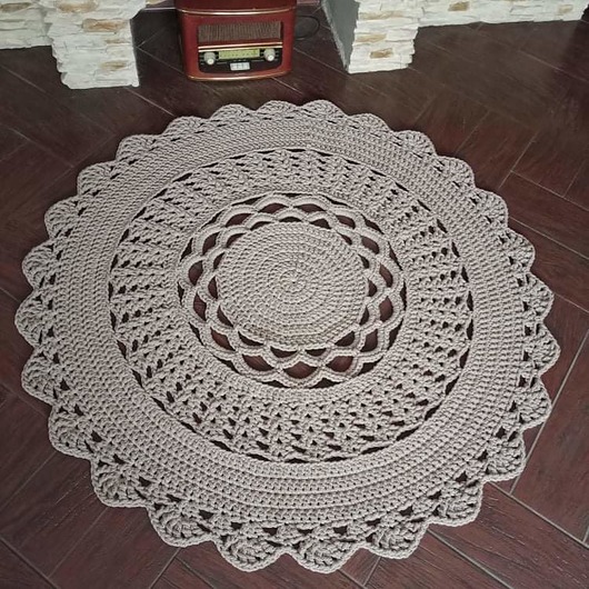dywany Dywan szydełkowy ze sznurka bawełnianego 120cm