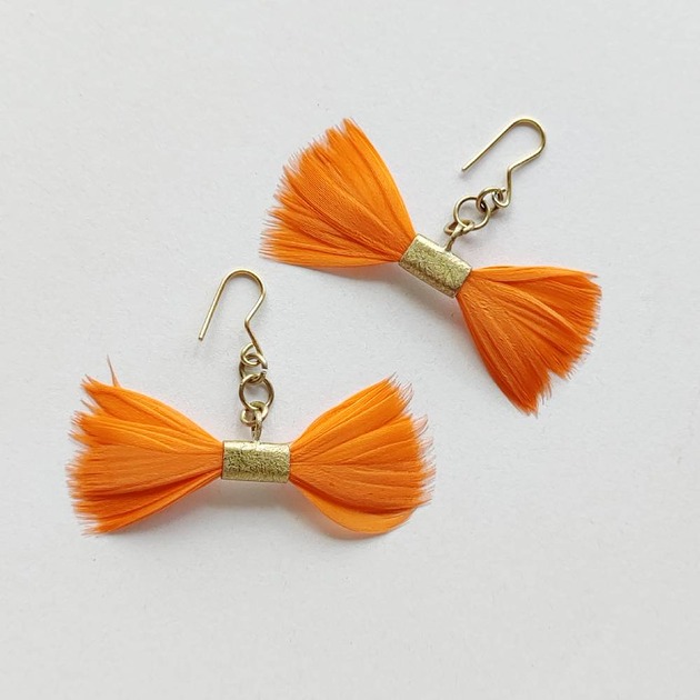 kolczyki z piórami PIÓRKO kolczyki