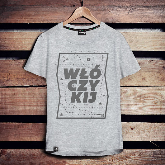 t-shirty męskie Koszulka męska WŁÓCZYKIJ jasnoszara