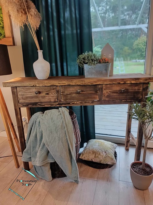 komody Komoda, Regał, retro Vintage 3 szuflady ciemny orzech