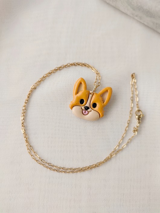 wisiory Naszyjnik pies, Wisiorek Corgi / Shiba / Akita - Prezent dla fana psów, lisek