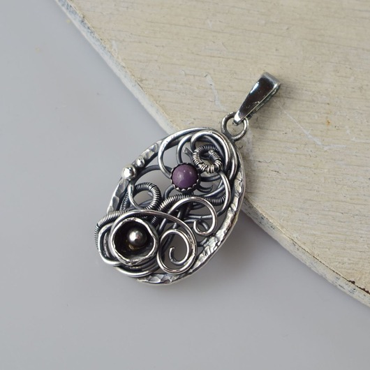 wisiory Soreva - srebrny wisior wire-wrapping II