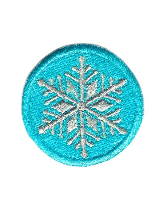 naszywki na ubrania Naszywka naprasowanka ŚNIEŻYNKA TURKUSOWA termo haft 4,5cm