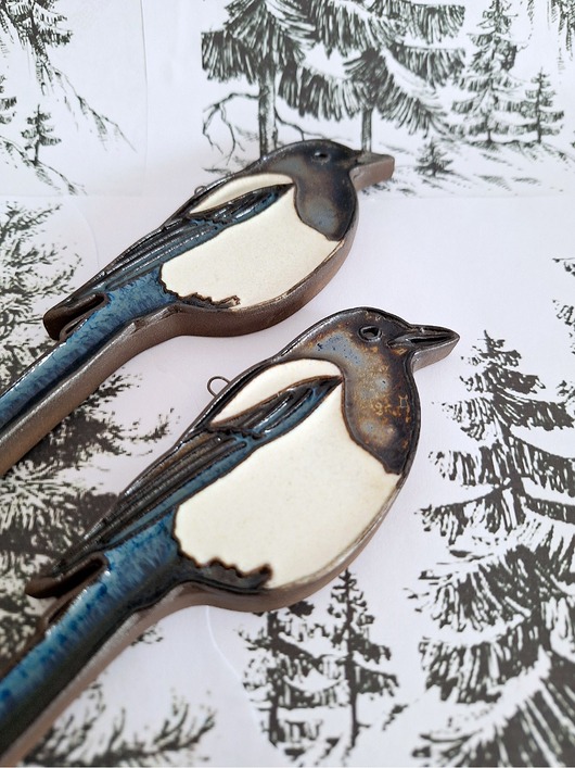 Ozdoby na ścianę Ceramiczny ptak 2 sztuki dekoracja ścienna