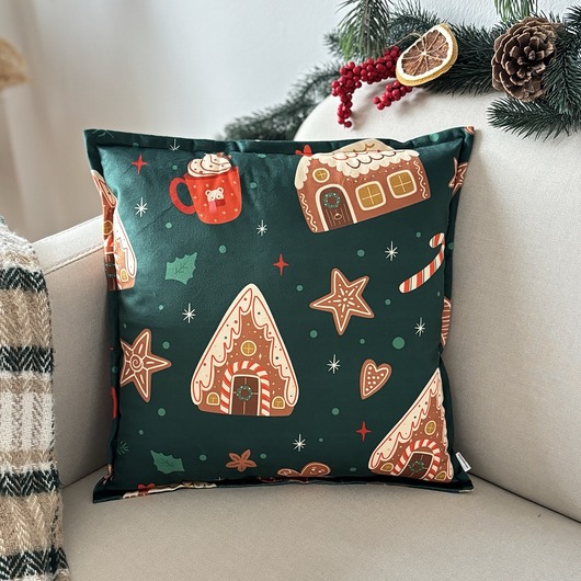 Boże Narodzenie - inne Poduszka Dekoracyjna Świąteczna Domki Piernikowe Boże Narodzenie