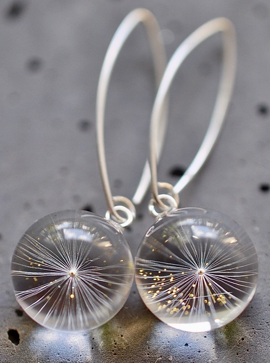 Kolczyki srebrne z gwiazdką dmuchawca Grol Jewellery