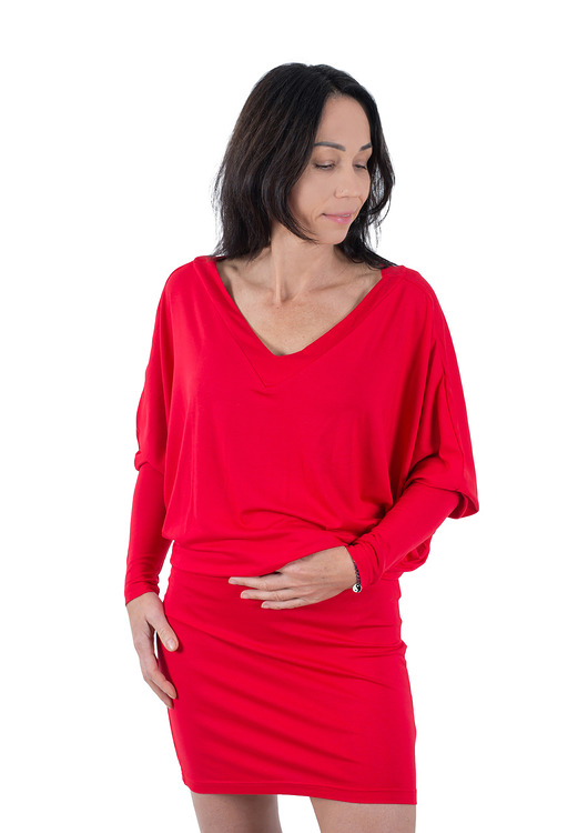 sukienki mini damskie Sukienka nietoperz oversize dzianinowa