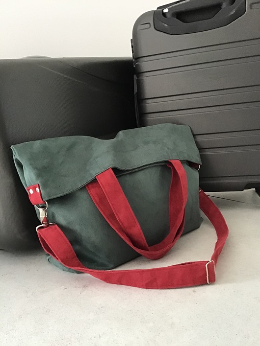torby na ramię Torba na ramię XL - zieleń, bordo