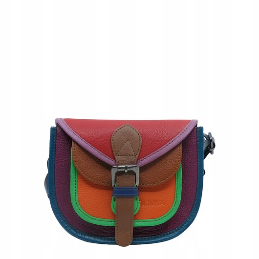 torby na ramię Torebka damska listonoszka skórzana regulowany pasek kolorowa OLIVKA