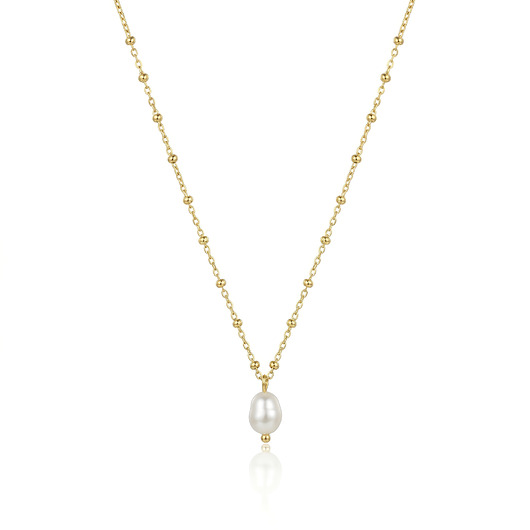 złote naszyjniki Naszyjnik  Choker  Kuleczki z perłą