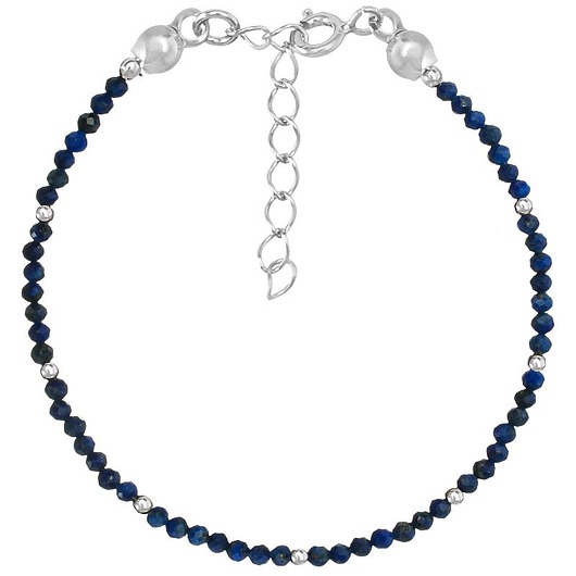 bransoletki z kamieni naturalnych Bransoletka srebrna z kamieni naturalnych lapis lazuli 2mm