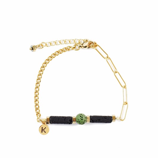 bransoletki z kamieni naturalnych Bestseller! Bransoletka czerń i khaki