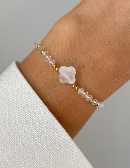 bransoletki z kamieni naturalnych Bransoletka na nici z kryształem górskim