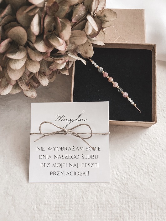 bransoletki z kamieni naturalnych Bransoletka Blossom z turmalinu prezent świadkowa, upominek dla świadkowej