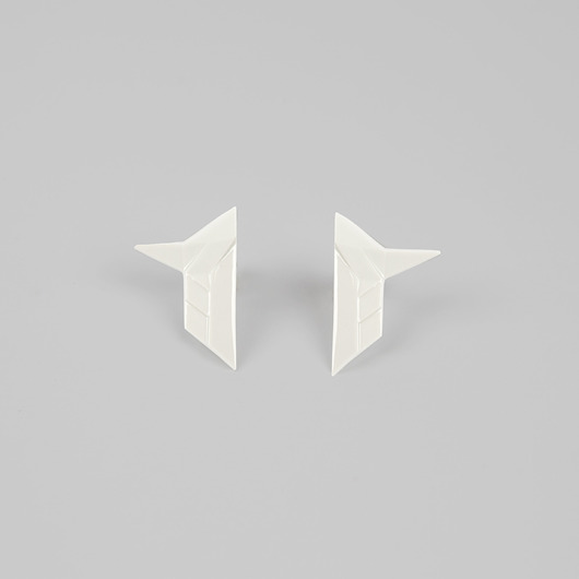 kolczyki ceramiczne Kolczyki z Porcelany Origami Zimorodek Biała