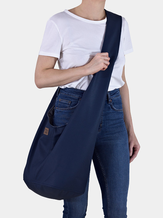 Granatowa torba hobo w stylu boho / vegan hairoo