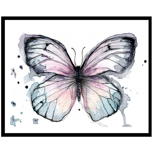 Motyl w fioletach, 21x30 cm, A4 JUST ILUST Justyna Małczak
