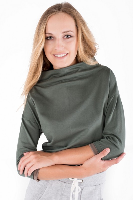 Bluzka 3/4 z Golfem Khaki MADNEZZ