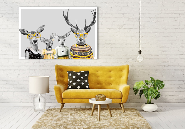 OBRAZ NA PŁÓTNIE - Rodzice z córkami 120x80 LUdesign gallery