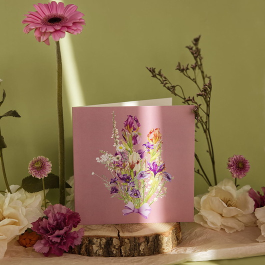 kartki okolicznościowe - wydruki Kartka okolicznościowa "Fioletowy bukiet"