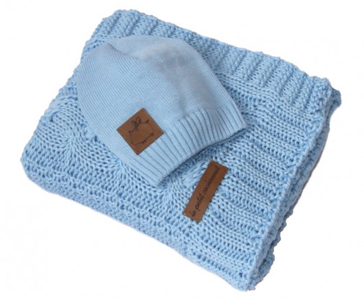 Kocyk bawełniany BABY BLUE Le petit cochonnet