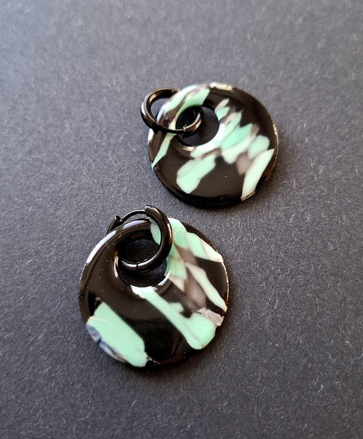 kolczyki z masy plastycznej Kolczyki w turkusie no4