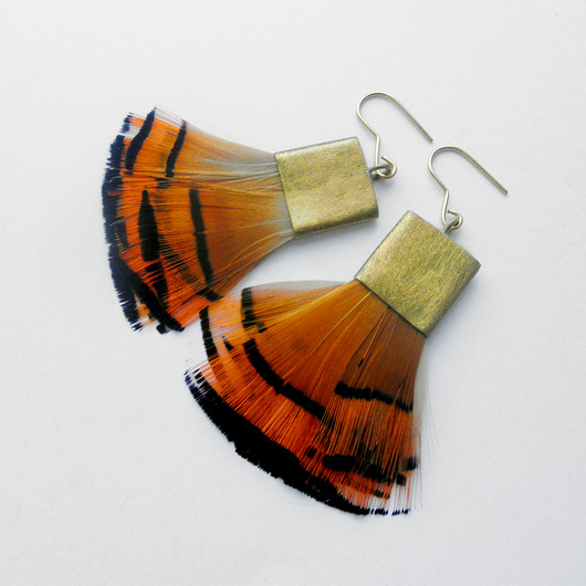 kolczyki z piórami PIÓRKO kolczyki