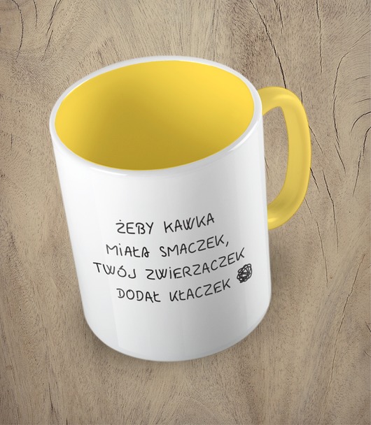 kubki Kolorowy kubek z hasłem ŻEBY KAWA MIAŁA SMACZEK - mix kolorów
