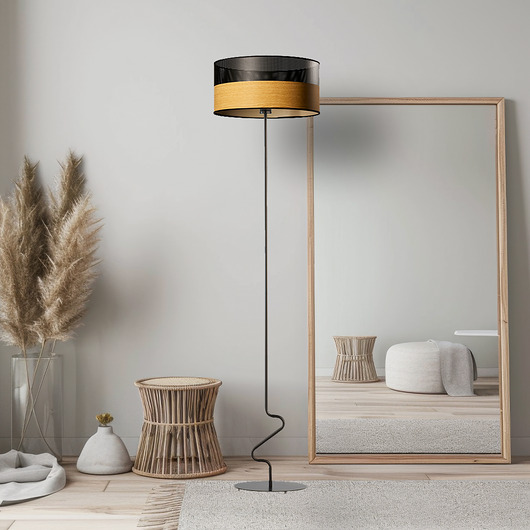 lampy podłogowe Designerska lampa stojąca do salonu LED JERSEY DUAL z dwukolorowym abażurem