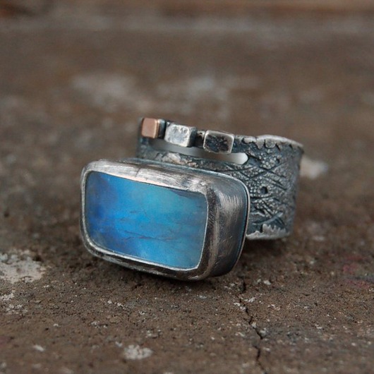 pierścionki srebrne Pierścionek Kamień księżycowy, złoto