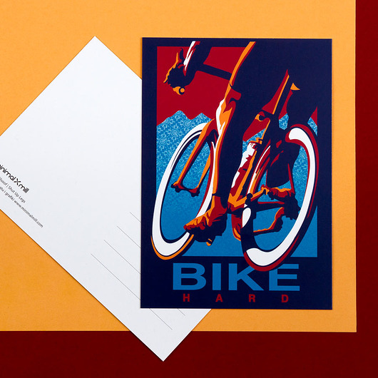 Plakat Bike Hard - pocztówka minimalmill