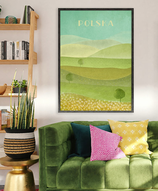 plakaty Polska - plakat z górami i polami
