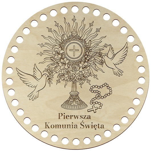komunia - pozostałe Pudełko Prezent na Komunię Baza do Szydełkowania Koszyka 20cm na Pieczywo
