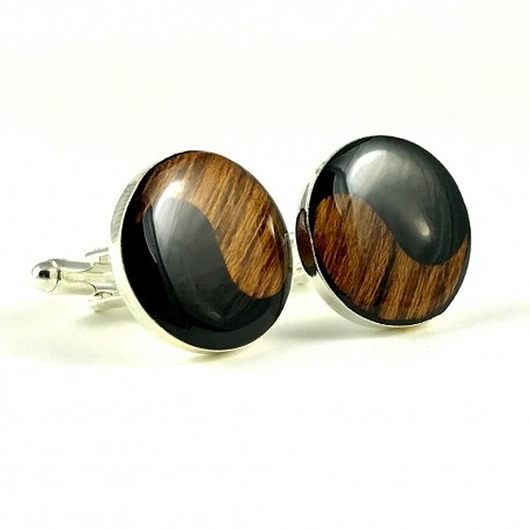 Spinki - Simply Yin Yang - Black DROBINY CZASU