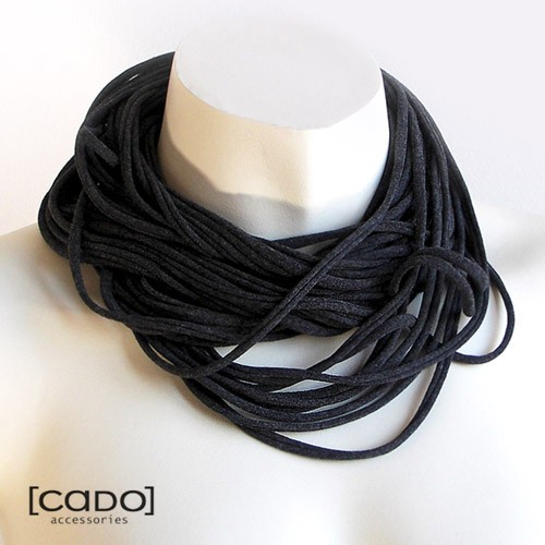 Zamotka Dzianinowy Naszyjnik DARK GRAY MELANGE CADOaccessories