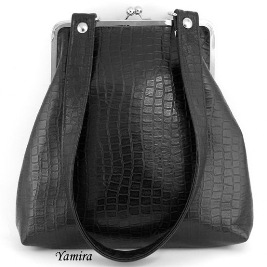 torebka xl-crocodillo exclusive black yamira