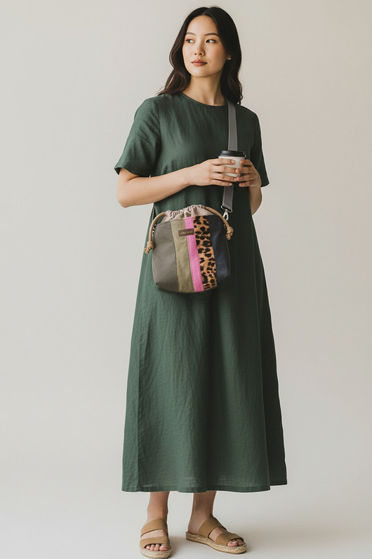 torebki mini Listonoszka z kominem patchwork panterka