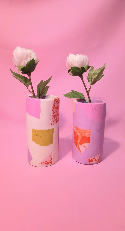 wazony Wazon, okrągły pojemnik na akcesoria, na biurko, do łazienki, beżowy