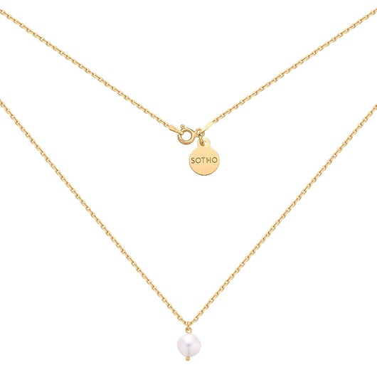 złote naszyjniki Złoty naszyjnik z naturalną perłą