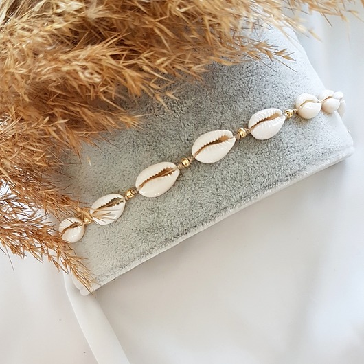 bransoletki na sznurku Bransoletka NA KOSTKĘ z muszelek