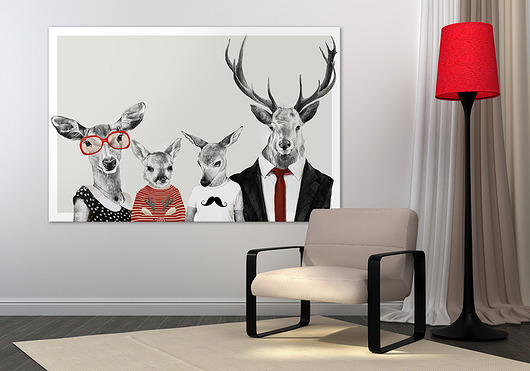 OBRAZ NA PŁÓTNIE -  120x80cm JELENIE LUdesign gallery